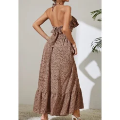 J+j Cheetah Two Piece Top + Skirt Set