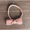 Mae + Skye Aurora Coral Gingham Petite Bow Headband Headwear
