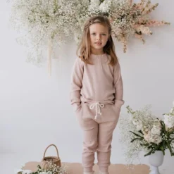 Jamie Kay Dusky Rose Organic Cotton Waffle Oliver Pants