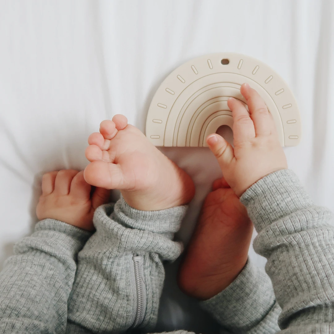 Pretty Please Teethers Wheat Rainbow + Rays Teether Toy 4 Pretty Please Teethers Wheat Rainbow + Rays Teether Toy