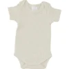 Mebie Baby Preemie + Newborn Vanilla Organic Cotton Ribbed Onesie