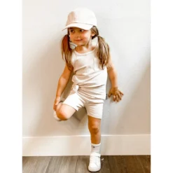 Little Bipsy Shell Ribbed Pocket Tank Top Tee