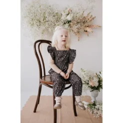 Jamie Kay Peony Floral Organic Cotton Pincord Lucy Romper