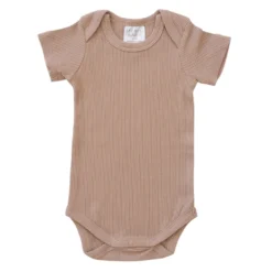 Mebie Baby Pale Pink Organic Cotton Ribbed Onesie
