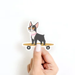 Onderkast Dog On A Skateboard Sticker
