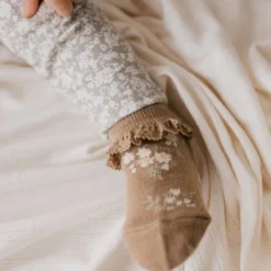 Jamie Kay Daisy Garden Caramel Frill Ankle Socks Footwear