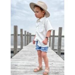 Little Bipsy Tops White Button Up Tee