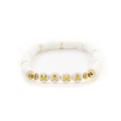 J+j Bracelets Mama Gold + White Bracelet 10 J+j Bracelets Mama Gold + White Bracelet