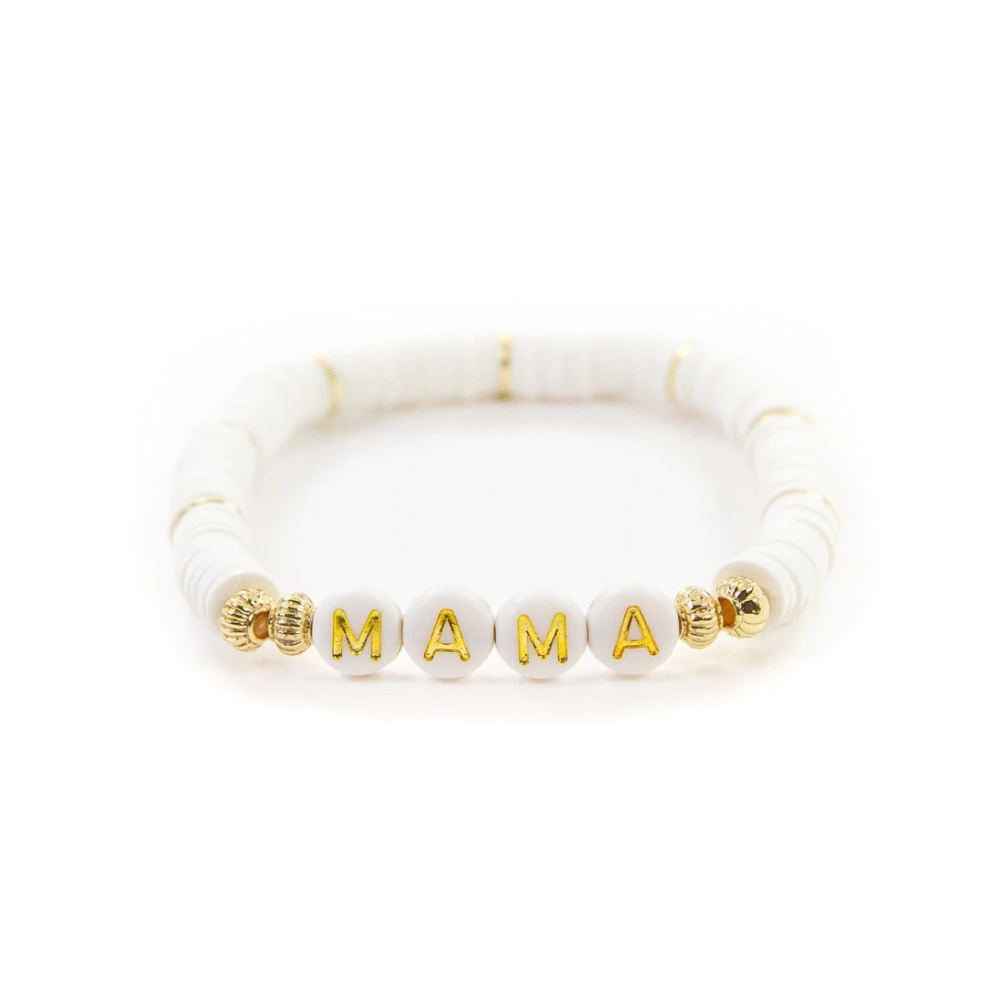 J+j Bracelets Mama Gold + White Bracelet 6 J+j Bracelets Mama Gold + White Bracelet