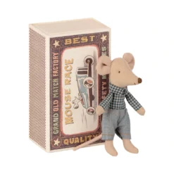 Maileg Little Brother Mouse In A Matchbox Toy Dolls + Plushies