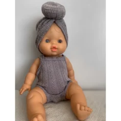 Grey Minikane Tank Sleeve Romper Dolls + Plushies