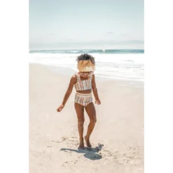 Orcas Lucille Summer Stripes Strap Bandeau Bikini Set Swim