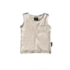 Little Bipsy Shell Ribbed Pocket Tank Top Tee