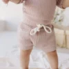 Jamie Kay Dusky Rose Organic Cotton Waffle Set Short Bloomers