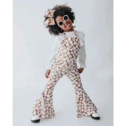 Bailey's Blossoms Flower Child Andi Jumper Pleated Bell Bottom Jumpsuit Overalls + Rompers