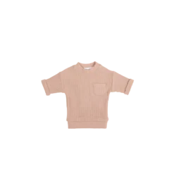 Jamie Kay Knits Dusky Rose Organic Cotton Waffle Easton Top