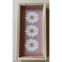 Emrose Pink + White Daisies Stacked Wooden Sign