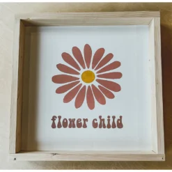 Emrose Terracotta Flower Child Wooden Sign Decor