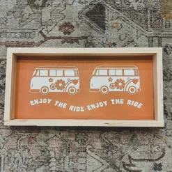 Emrose Enjoy The Ride Peach Bus Sign