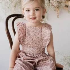 Jamie Kay Amelie Floral Organic Cotton Pincord Ruby Romper Overalls + Rompers
