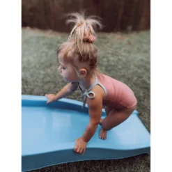 Minikane Overalls + Rompers Bright Pink + Aqua Romper