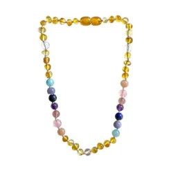 Sweet Tree Amber Amber + Pastel Rainbow Necklace 13" Jewelry