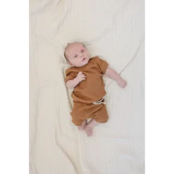 Mebie Baby Honey Organic Cotton Waffle Short Set