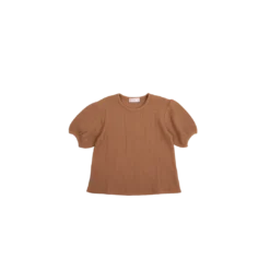 Jamie Kay Knits Light Russet Organic Cotton Waffle Knit Top