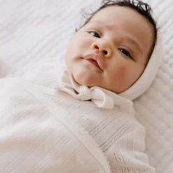 Jamie Kay Natural Organic Cotton Pointelle Wrap Romper