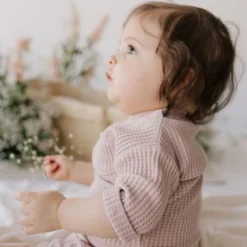 Jamie Kay Knits Dusky Rose Organic Cotton Waffle Easton Top