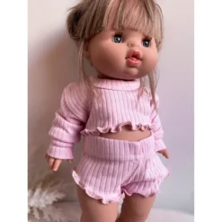 Pastel Pink Ruffle Shirt + Bloomer Minikane Set Dolls + Plushies