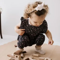 Jamie Kay Peony Floral Organic Cotton Pincord Lucy Romper