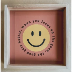 Emrose Decor Terracotta Focus On Good Smiley Wooden Sign