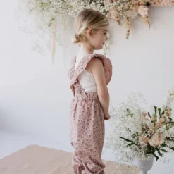Jamie Kay Amelie Floral Organic Cotton Pincord Ruby Romper Overalls + Rompers