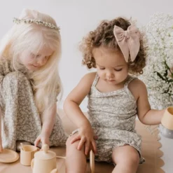 Jamie Kay Headwear Peachy Organic Cotton Muslin Hair Bow Clip