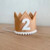 Cutest Little Party Party Time # 2 Toast Felt + White Pom Trim + White Crown