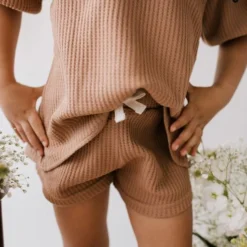 Jamie Kay Bottoms Light Russet Organic Cotton Waffle Shorts