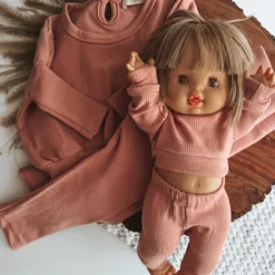 Dolls + Plushies Blush Pink Two Piece Minikane Lounge Set