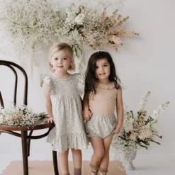 Jamie Kay Tops Chai Caramel Organic Cotton Pointelle Frill Singlet Top