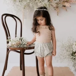 Jamie Kay Tops Chai Caramel Organic Cotton Pointelle Frill Singlet Top