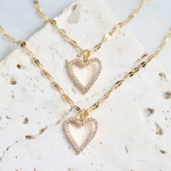 Mesa Blue Mother Daughter Set Open Heart Necklaces