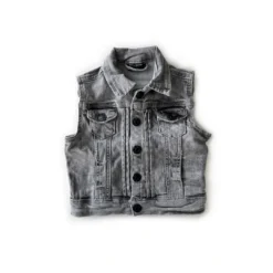 Little Bipsy Outerwear Grey Wash Denim Vest