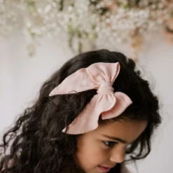 Jamie Kay Headwear Peachy Organic Cotton Muslin Hair Bow Clip