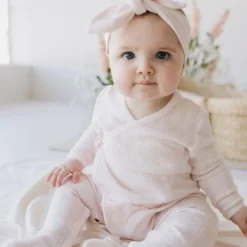 Jamie Kay Overalls + Rompers Rose Quartz Organic Cotton Pointelle Wrap Romper