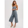 J+j Medium Acid Wash Denim Jumpsuit