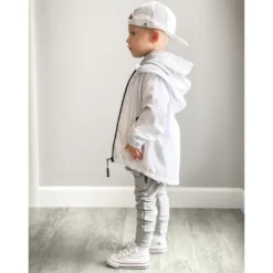 Little Bipsy White Pullover Windbreaker Outerwear