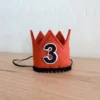 Cutest Little Party Party Time # 3 Copper Felt + Black Pom Trim + Black/white Crown