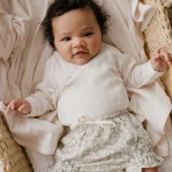 Jamie Kay Natural Organic Cotton Pointelle Wrap Romper