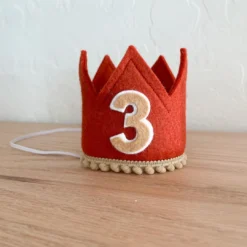 Cutest Little Party # 3 Copper Felt + Toast Pom Trim + Toast/white Crown
