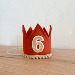 Cutest Little Party Party Time # 6 Copper Felt + Toast Pom Trim + Toast/white Crown